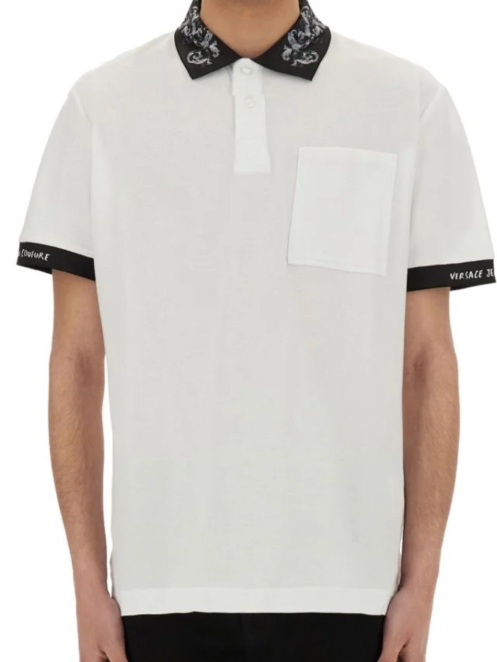 Versace Jeans Couture Polo Shirt With Baroque Outline Sz Medium NEW